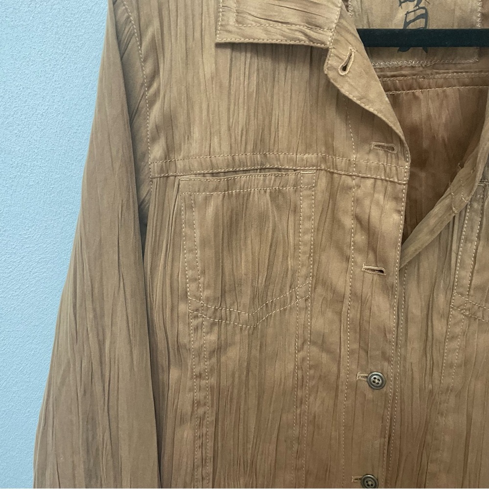 Chicos Brown Western Button Front Jacket Size 1 U… - image 3